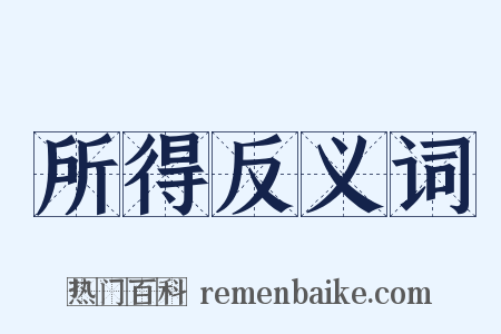 所得反义词是什么意思的图片